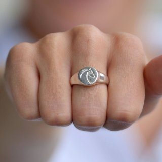 Ring silver with diamond