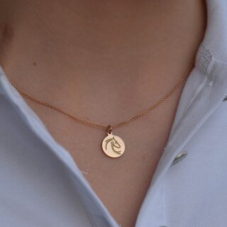 Round Pendant rosegold with diamond