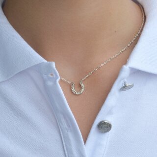 Horseshoe Necklace Silver with 14 Brillants